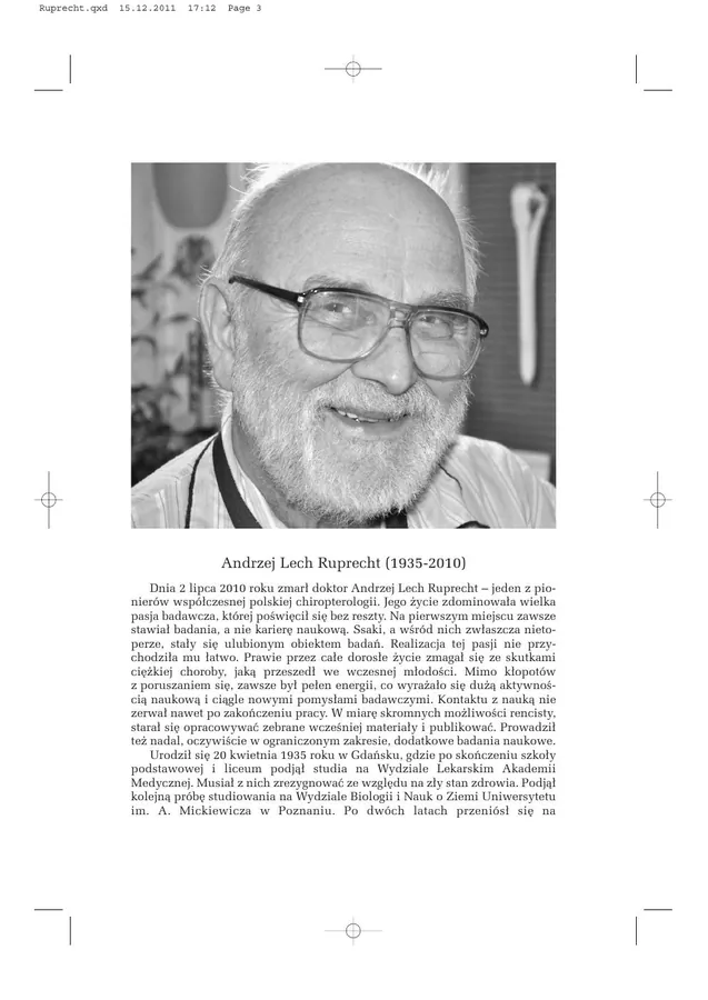 First page of the Polish chiropterology memorial article